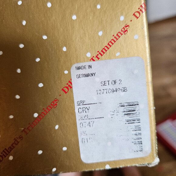 Vintage Set Pair 2 Ornaments Hand Blown Germany Light Pale Pink Silver Handmade - Picture 3 of 8